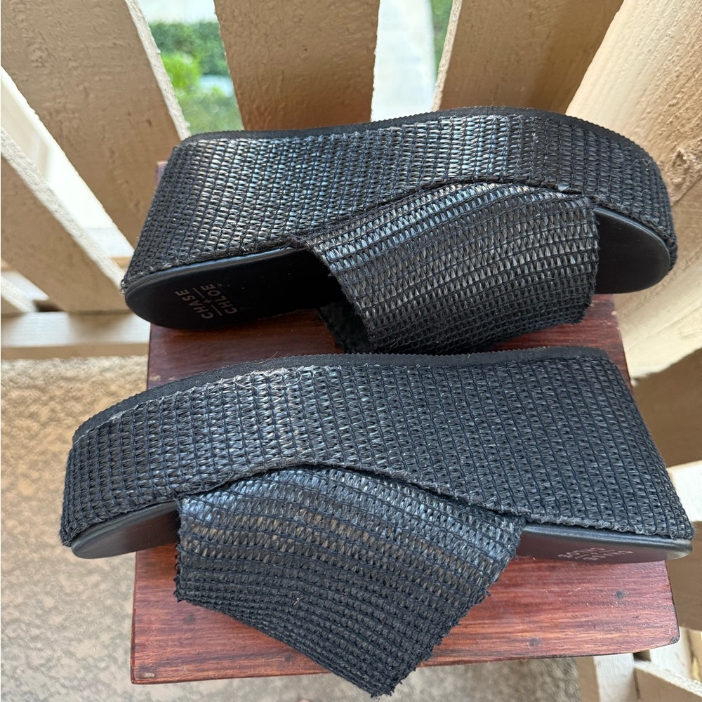 Chase + Chloe Black Woven Platform Shoe - Picture 4 of 12